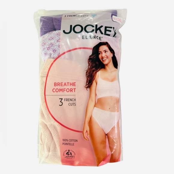 Jockey Elance Breathe Comfort Underwear Panties French Cut 3-pack Size 10 (3XL) - Picture 4 of 7